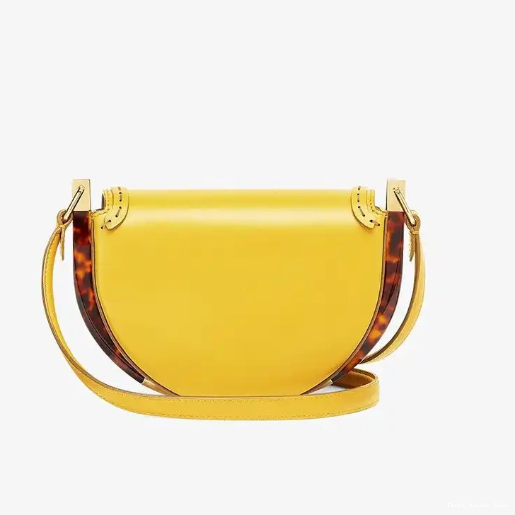 Cheap Leather Calf In Bag Logo ROMA Fendi Yellow Moonlight 0515